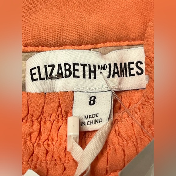 NWT Elizabeth and James Carlita Dress in Orange Sherbert Silk High Neck Size 8 - Picture 13 of 15